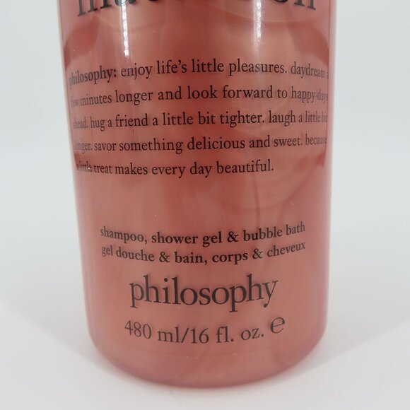 Philosophy Pink Chocolate Macaroon Shampoo Shower Gel Bubble Bath 16oz USED - Picture 3 of 10